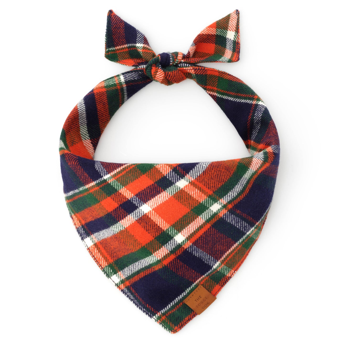 Dakota Plaid Flannel Dog Bandana: Large