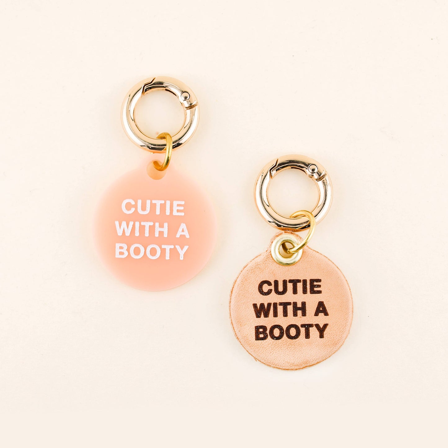 Cutie With A Booty Pet Tag: Peach Acrylic