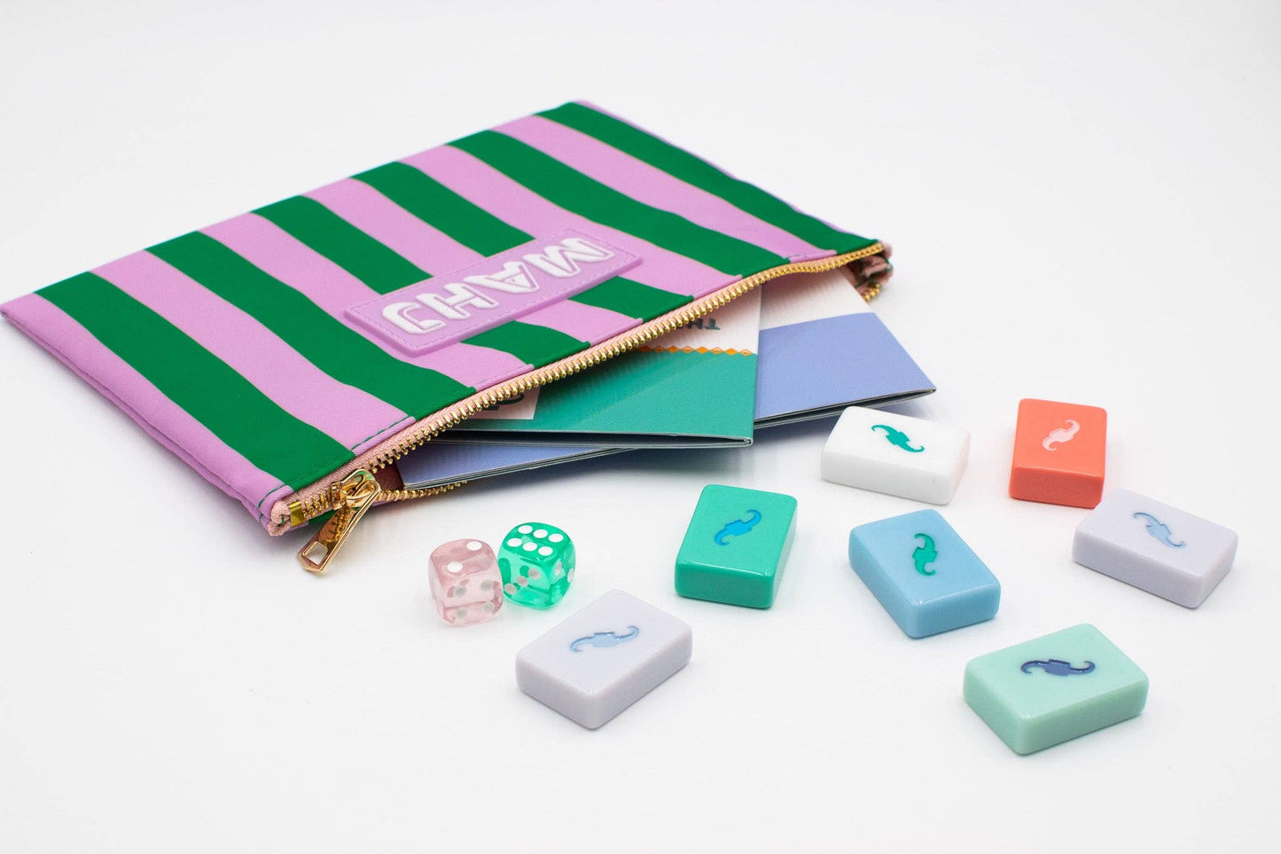 Premium Mahjong Card & Accessory Bag: Arrows- Red Card & Accessory Bag