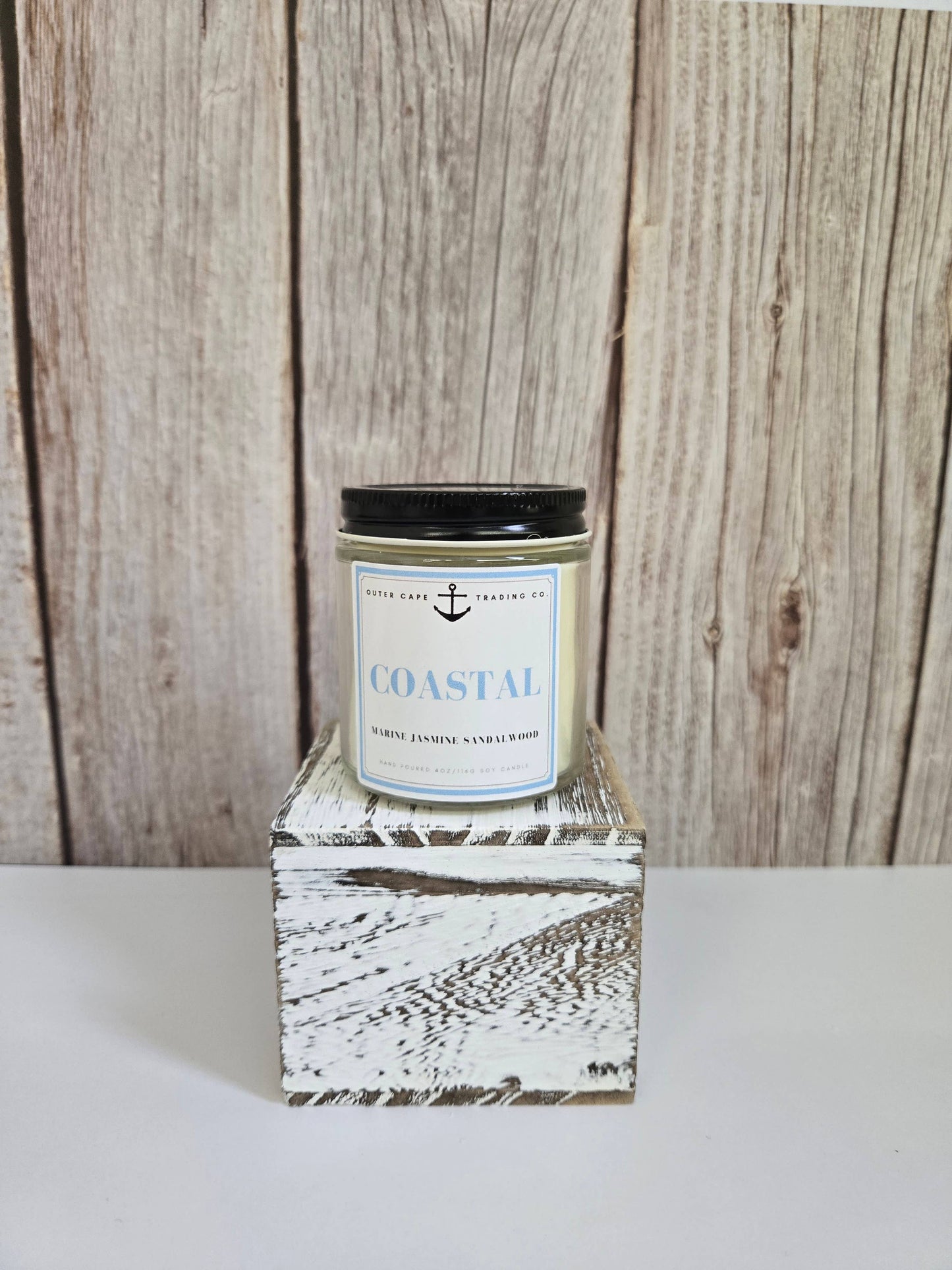 Coastal Soy Wax Crackling Wooden Wick Candle  bulk wholesale: 8oz