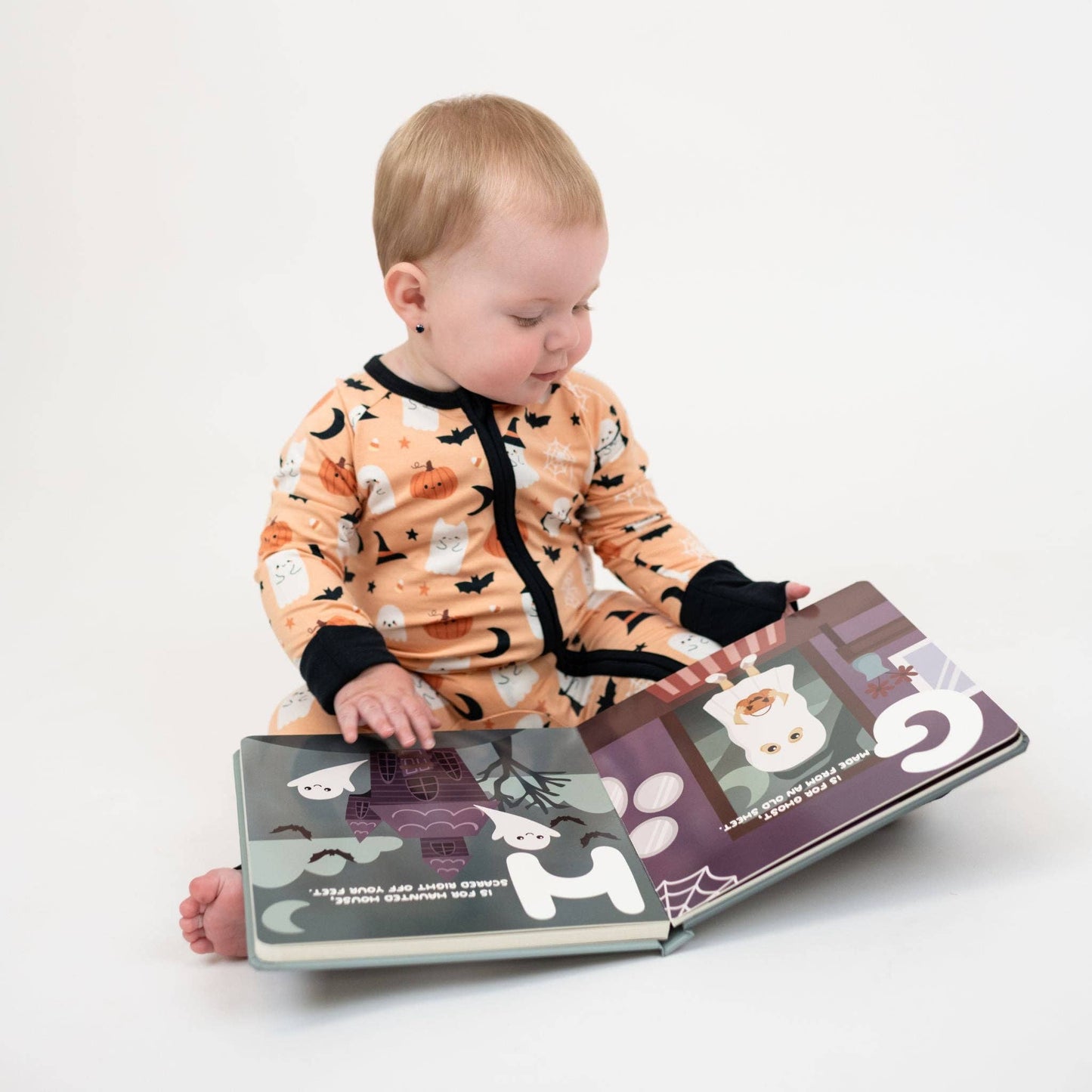 Boo-Tastic Halloween Glow in the Dark Bamboo Baby Pajamas: Orange/Multi / 3-6