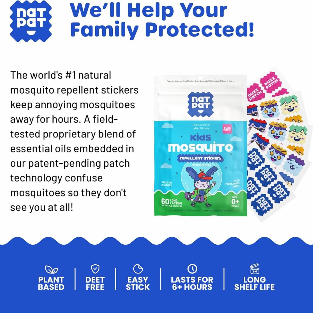 BuzzPatch: Natural Mosquito & Insect Repellent Stickers