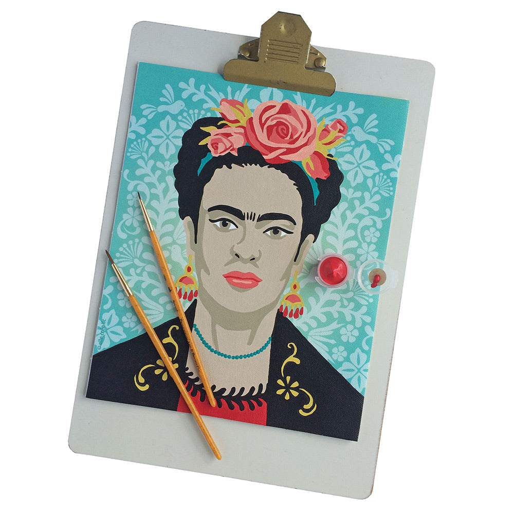 Frida with Flowers (turquoise) | 8x10 paint-by-number kit