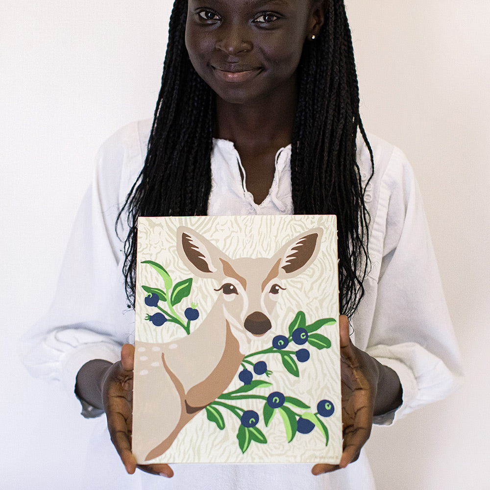 Deer with Huckleberries | 8x10 paint-by-number kit
