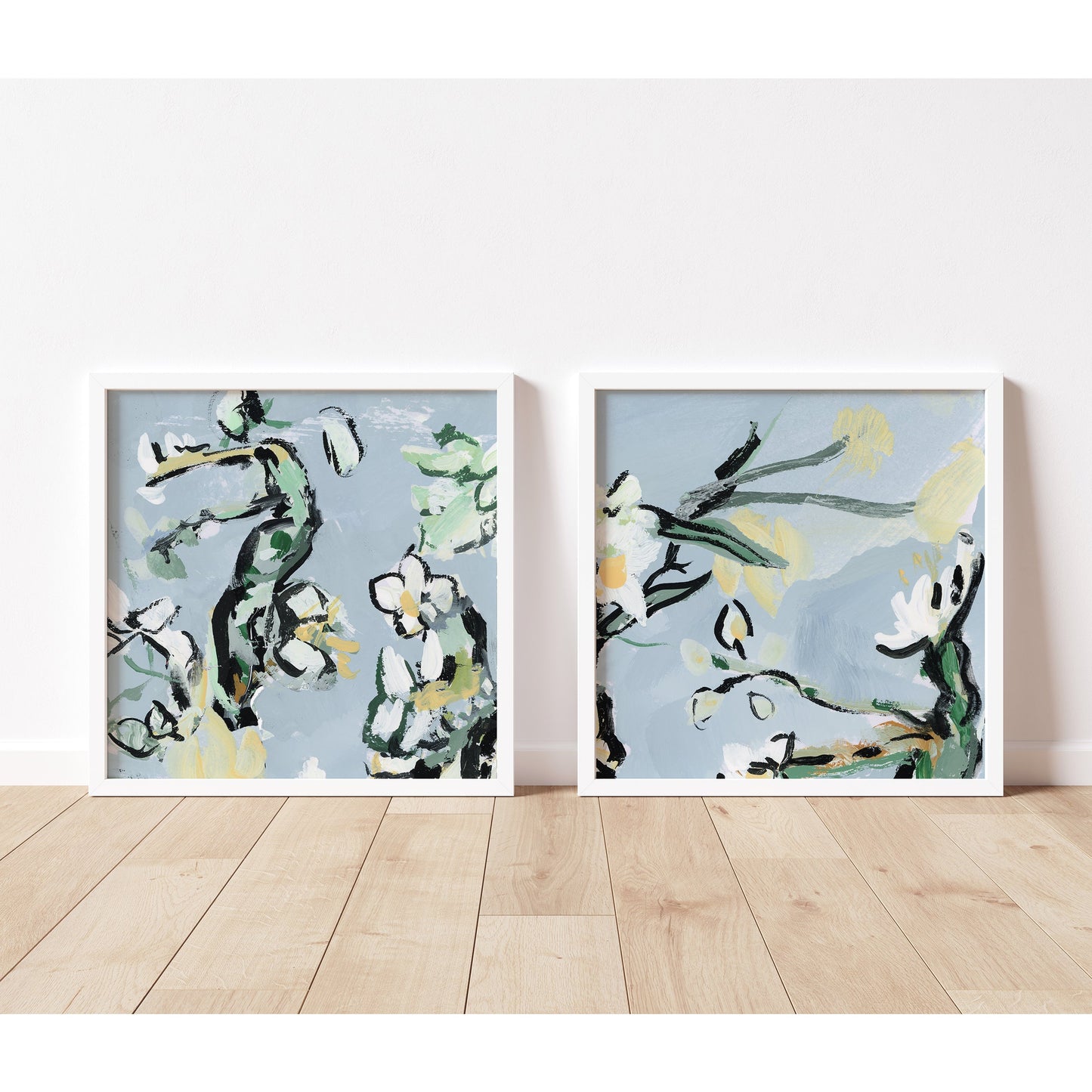 Euphrates Garden, Abstract Floral, Set of 2 Prints