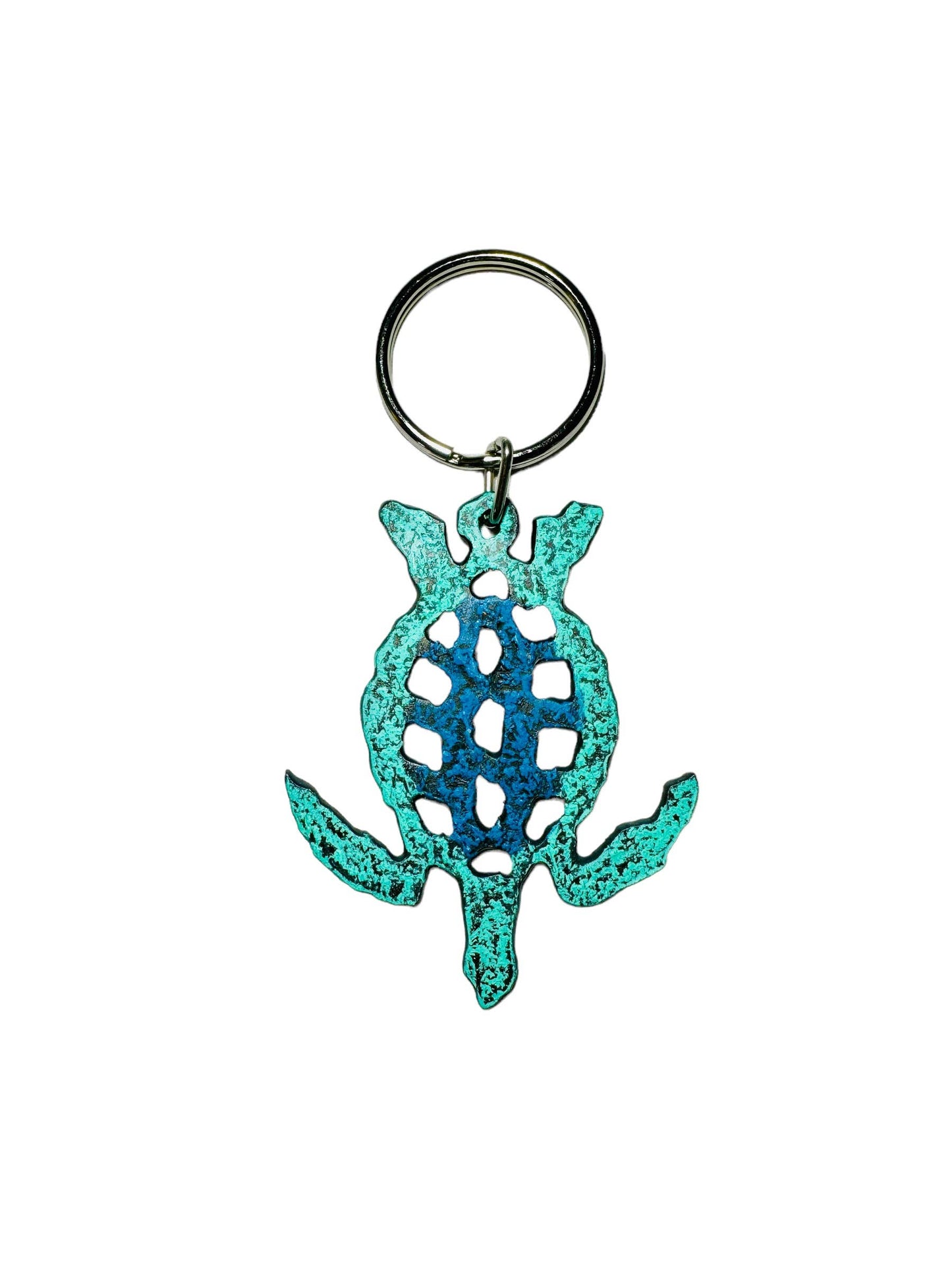 Sea turtle keychain key fob metal products nautical gift eco