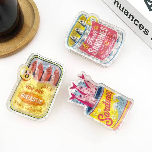 Funny Sardine Can Hair Claw Clip, Food Tin Hair Accessory