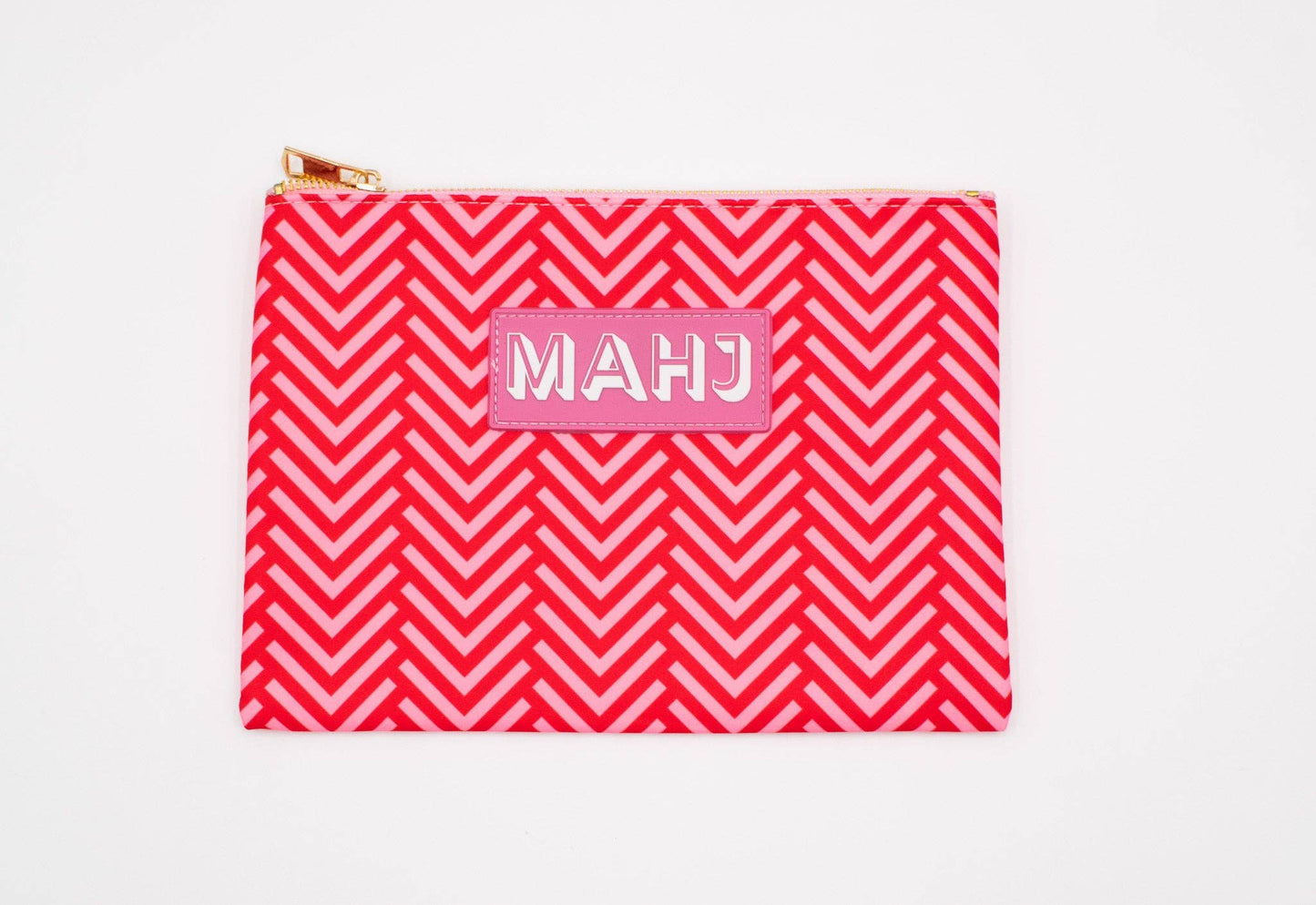Premium Mahjong Card & Accessory Bag: Arrows- Red Card & Accessory Bag