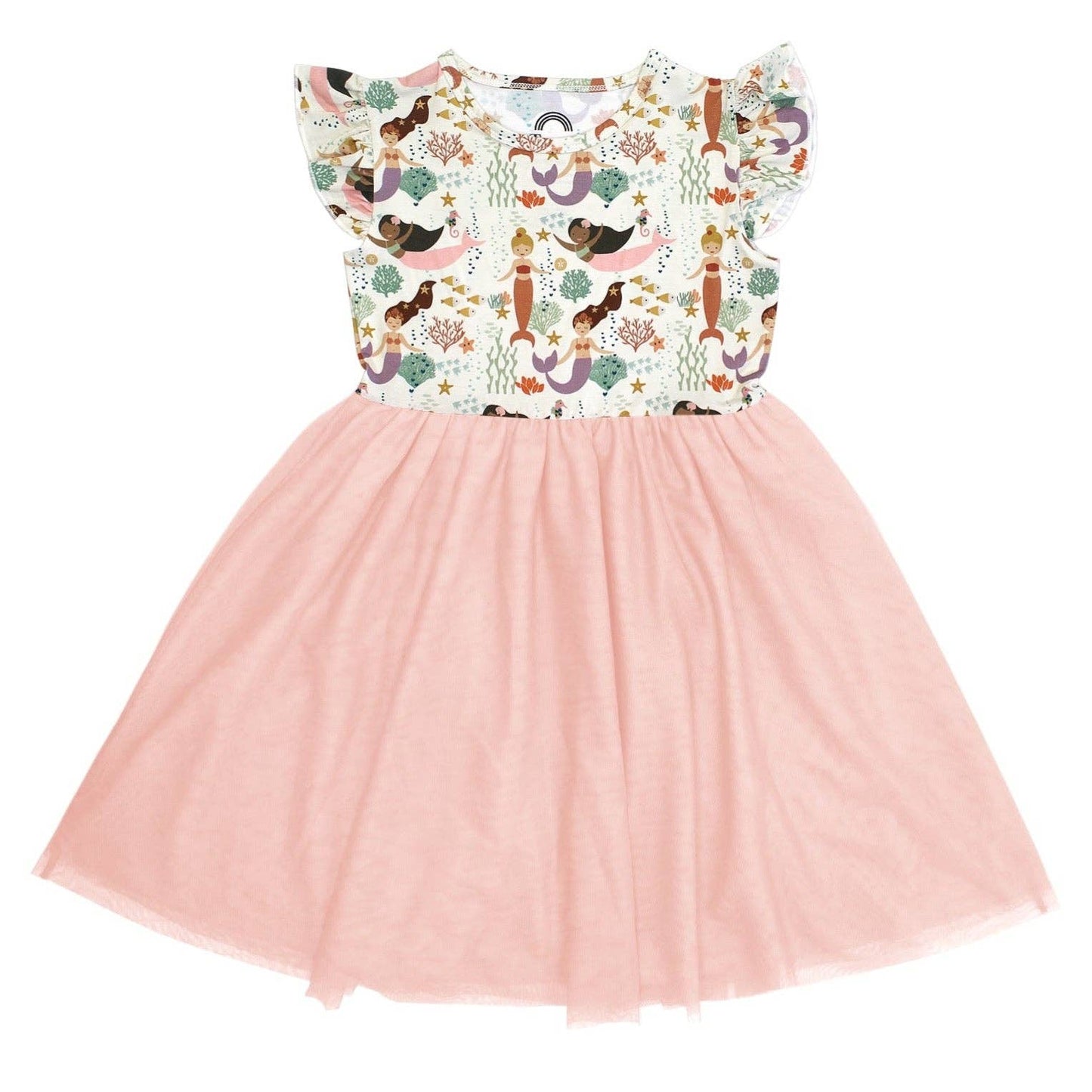 Making Waves Mermaids Girl Tulle Dress Bamboo Kids Clothing: 4/5T