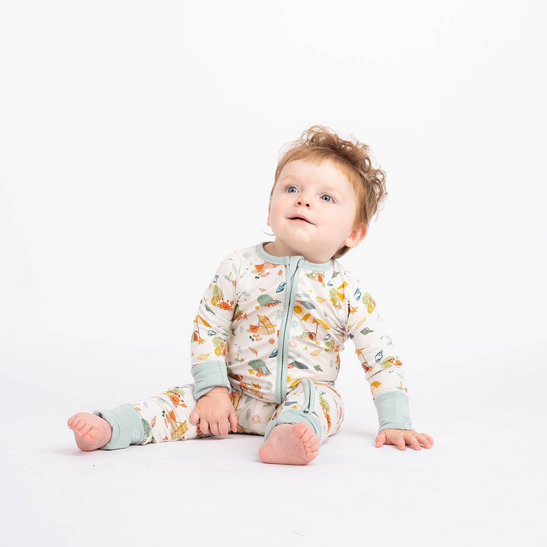 Beach Day Convertible Bamboo Baby Pajamas: 6-12M