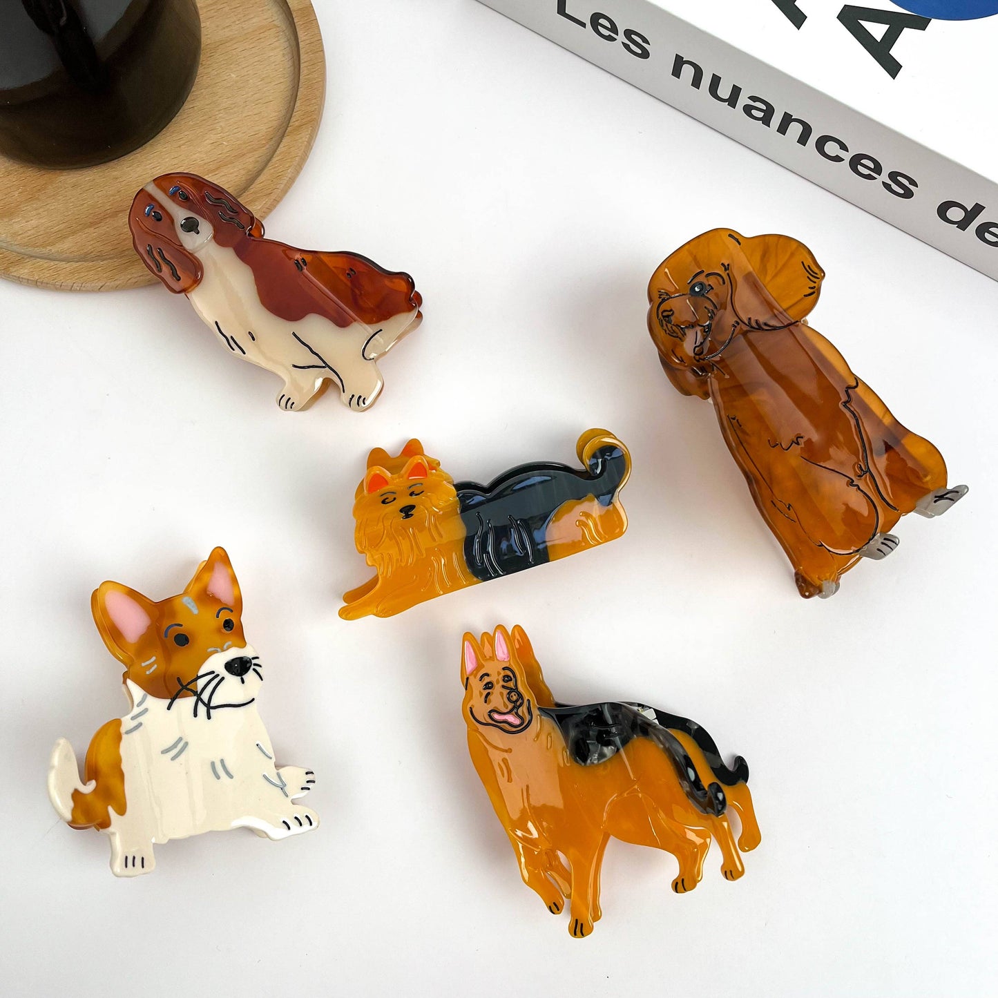 Brown Dog Series Claw Clip, Shih Tzu Teddy Hair Clip