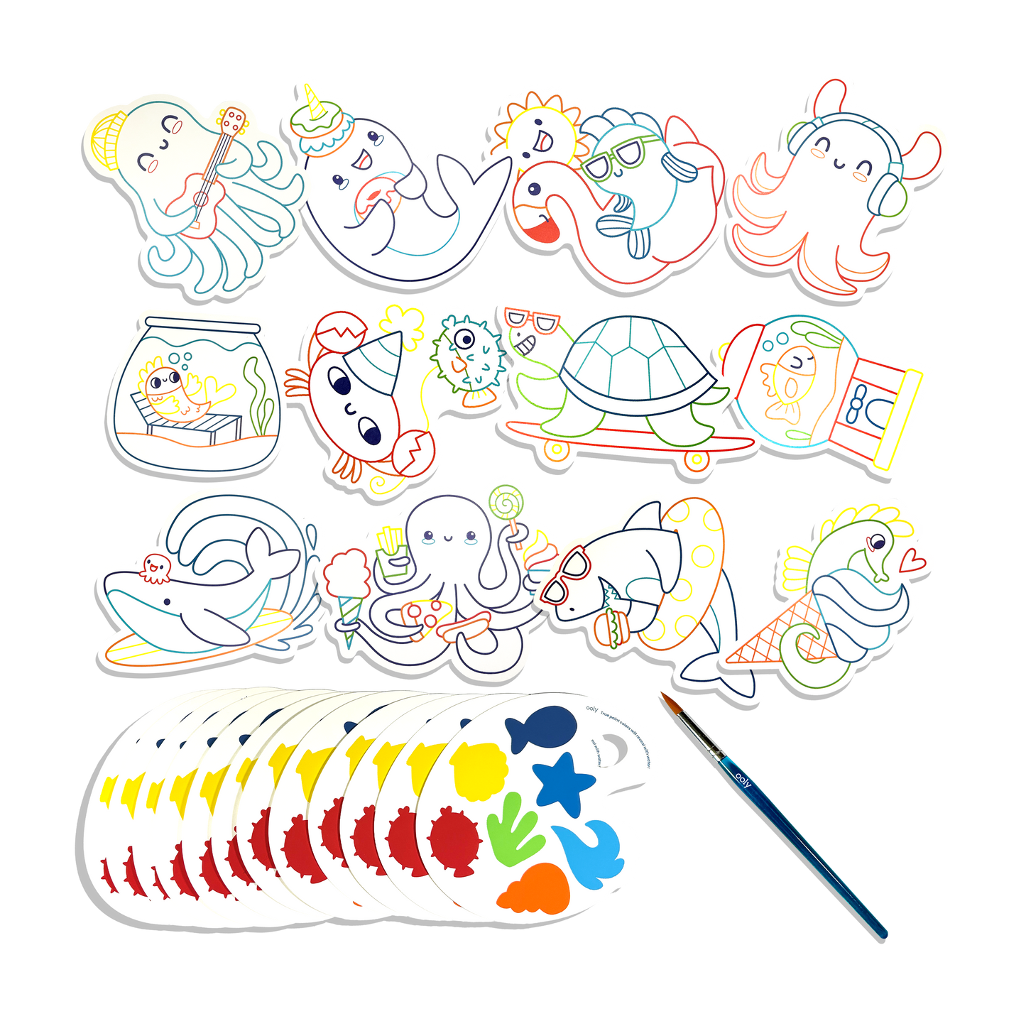 Playful Painters: Easy Watercolor Painting Kit - Ocean Pals