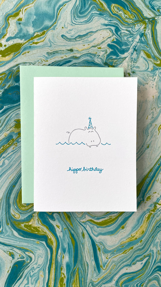 Hippo Birthday Greeting Card