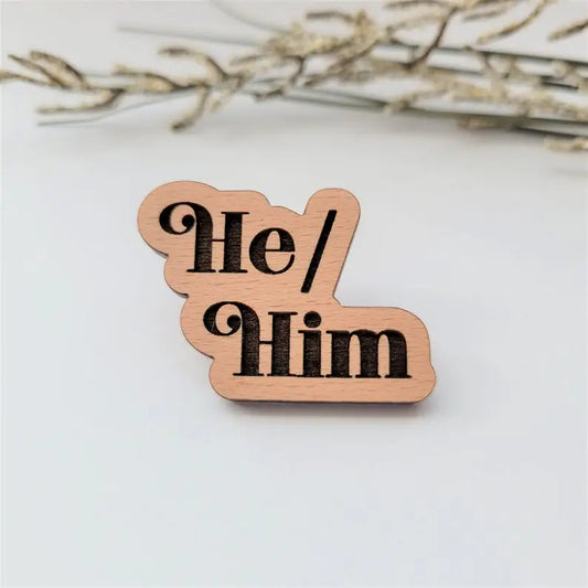 Pronoun Pins - Stacked: He/Him