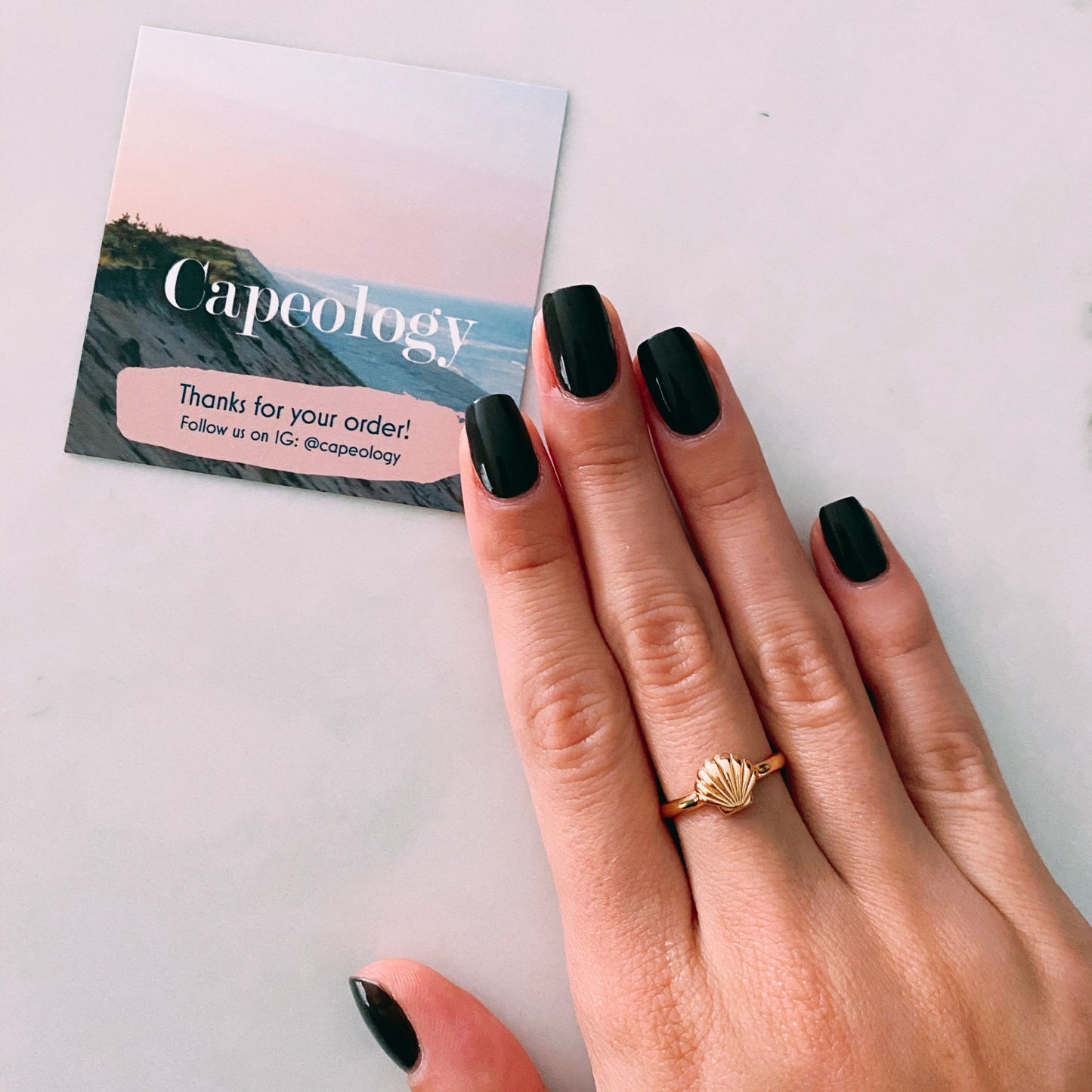 Seashell Adjustable Ring