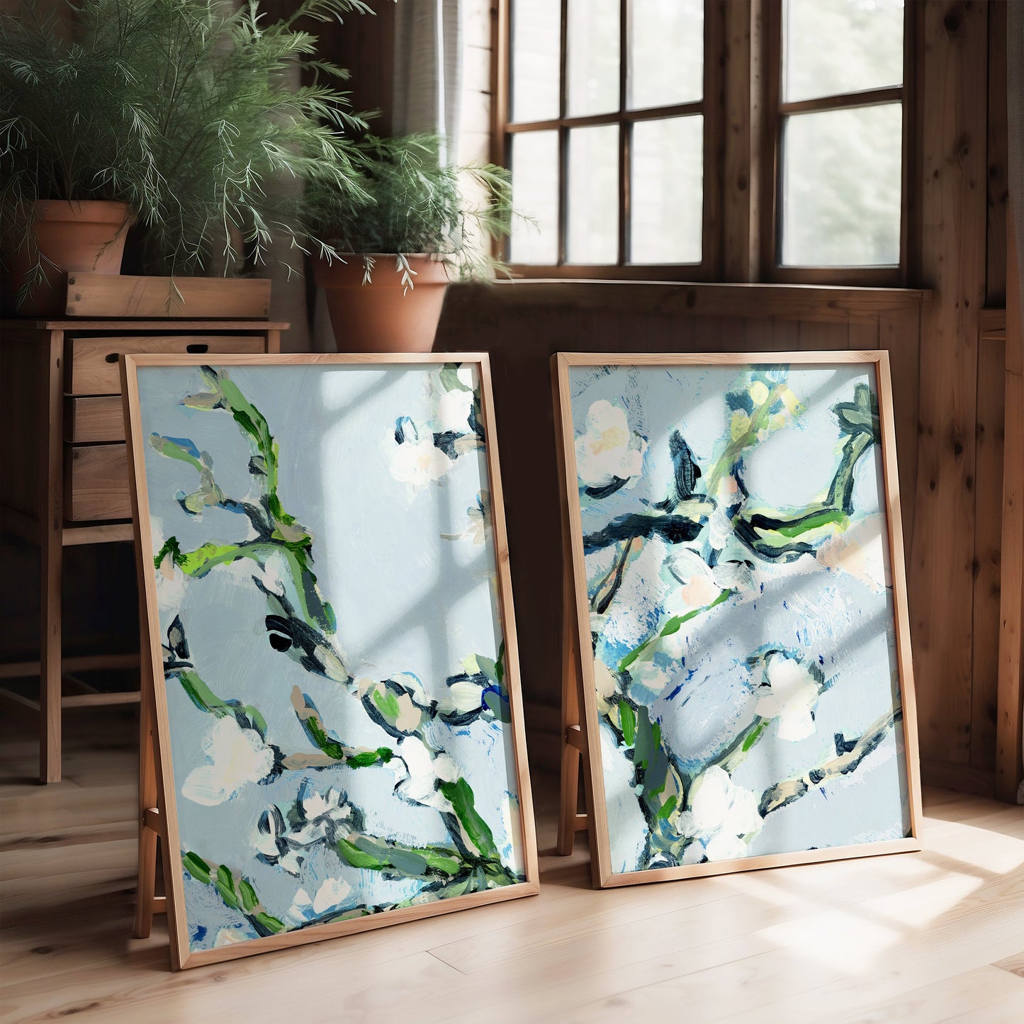 Nineveh, Abstract Floral, Set of 2 Prints