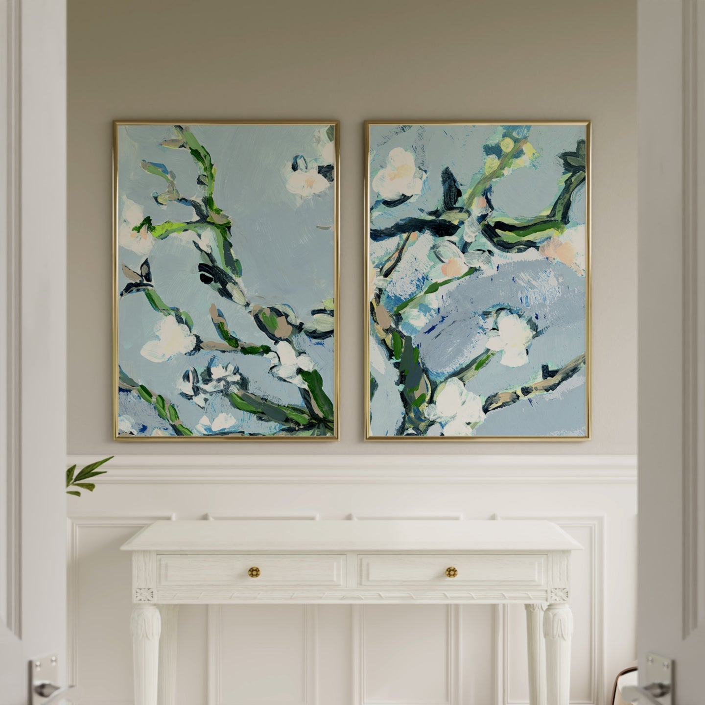 Nineveh, Abstract Floral, Set of 2 Prints