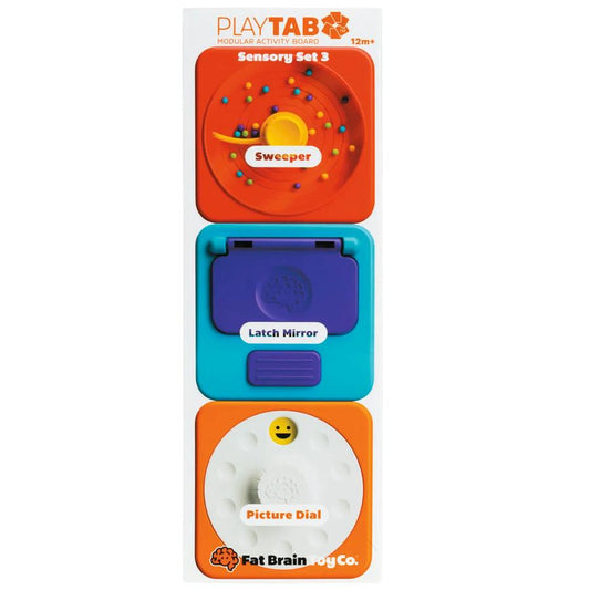 PlayTab Tiles 3-Pack: Bead Sweeper & Peek-a-Boo Sensory Set