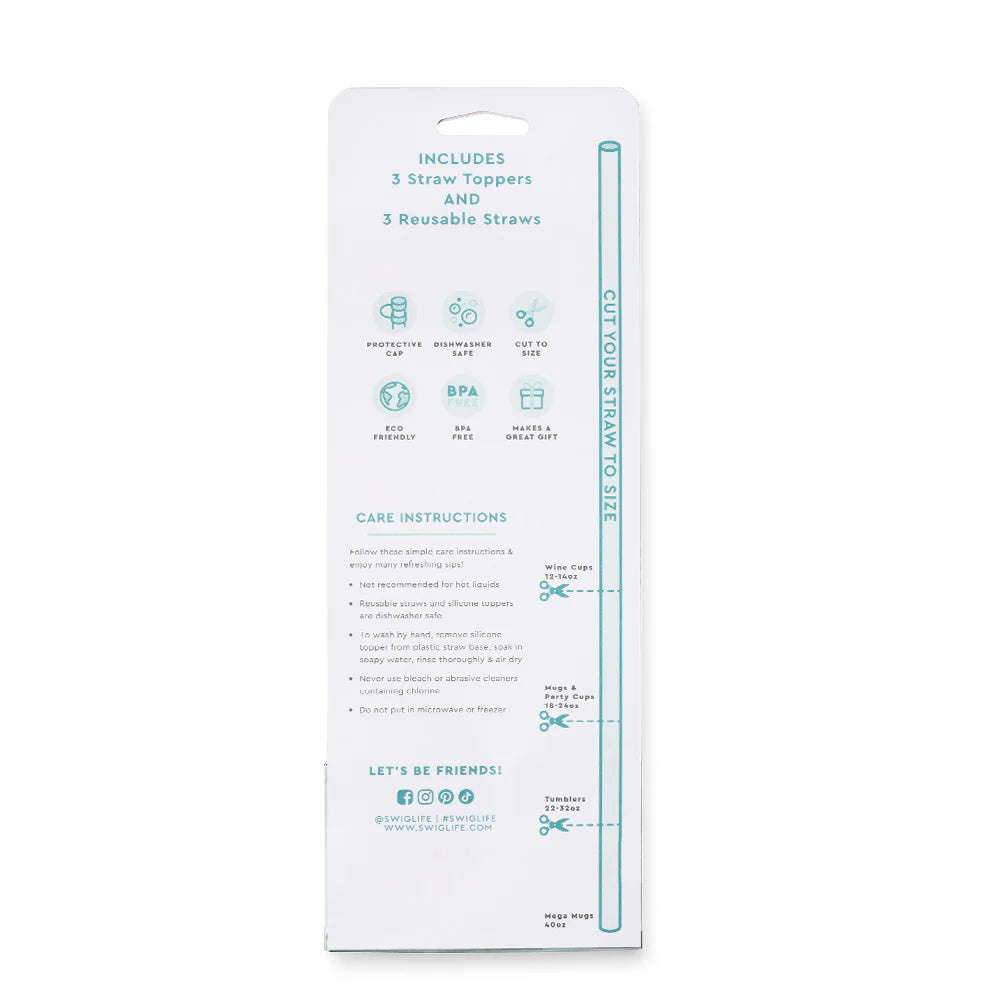 Sea Swirl Straw Topper Set