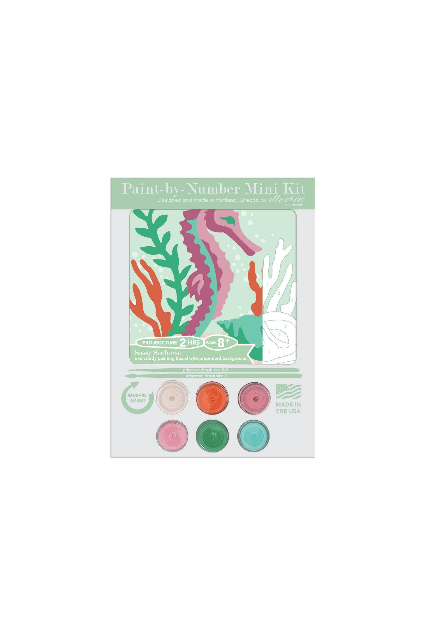 KIDS MINI Sassy Seahorse Paint-by-Number Kit