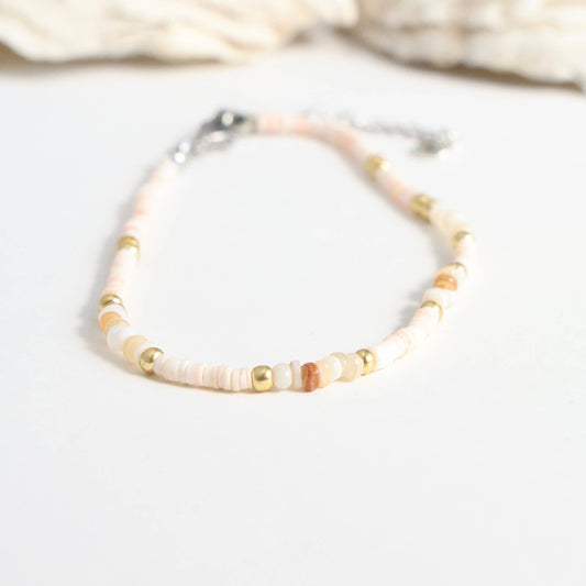 Puka Shell and Gold Craigville Beach Anklet