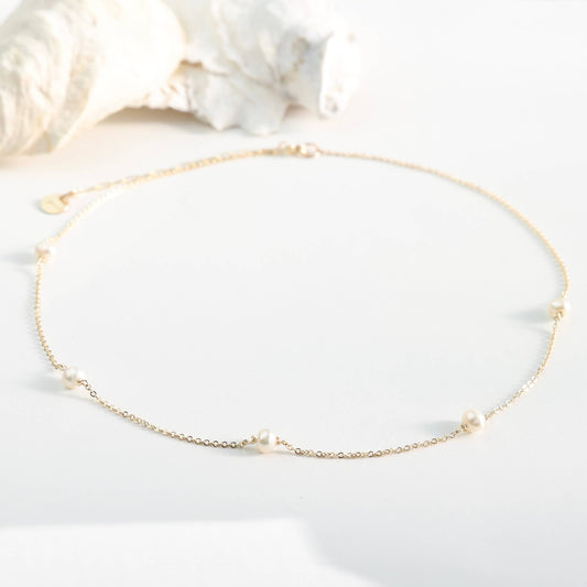 Surfer 5 Freshwater Pearl Choker Necklace