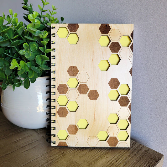Honeycomb Wood Journal - Stationery, Journals, Notebook: Blank Paper