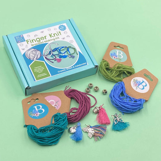 Finger Knitting Bracelet Making Craft Kit for Children Brigh