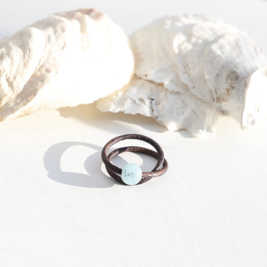 Single Stone Ring: Large / Aquamarine